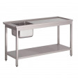 Left prewash table for dishwashers - with hood GL896 Gastro