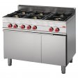 6-burner stove - electric convection oven with open Gastro M 65 / 110CFGE